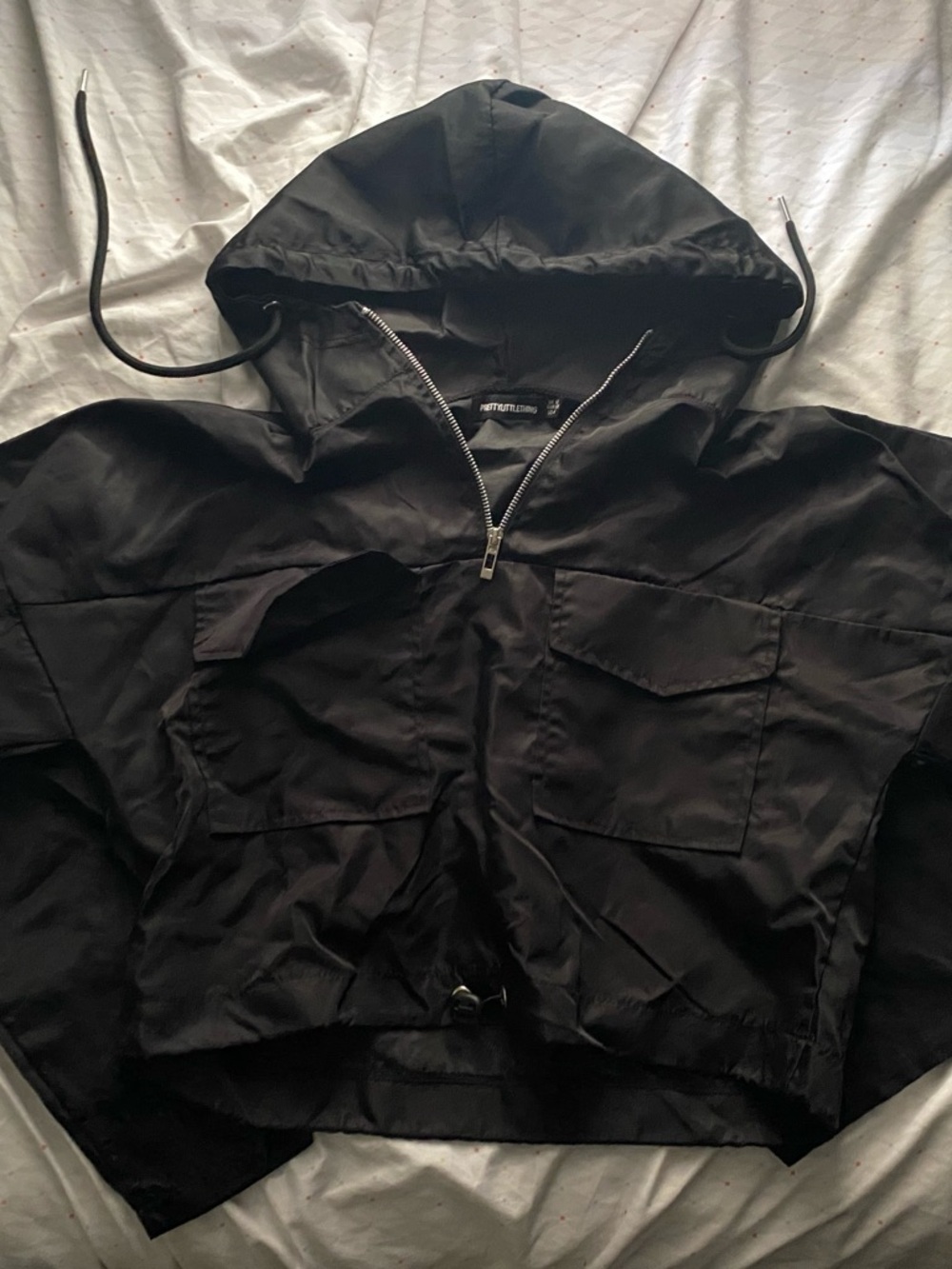 Black Hooded Anorak Jacket